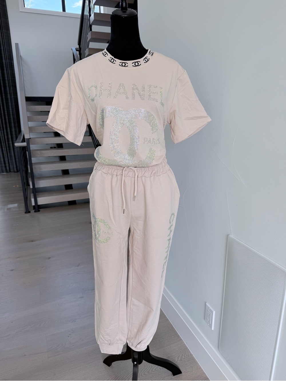 Beige Logo Lounge Sweatshirt & Jogger Set size S